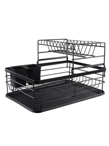 Home Nature Wohnkonzept Abtropfgestell Geschirr 2-stöckig in Schwarz 43x32x27 cm