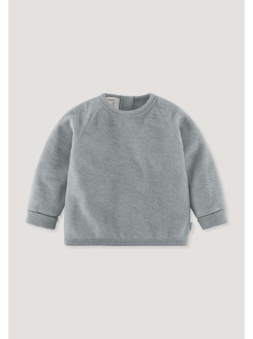 Hessnatur Hessnatur Wollfrottee Sweatshirt Raglan aus reiner Bio-Merinowolle in nebelblau