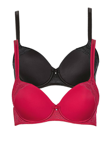 Lisca 2er Pack Schalen BH in black-red