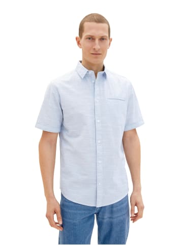 Tom Tailor Kurzarm Hemd mit Brusttasche STRUCTURED SHIRT in Hellblau