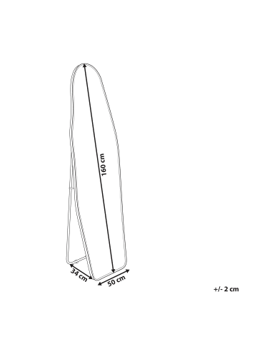 Beliani Standspiegel LARCHE in Gold - (W) 50 x (H) 160 x (L) 3 cm