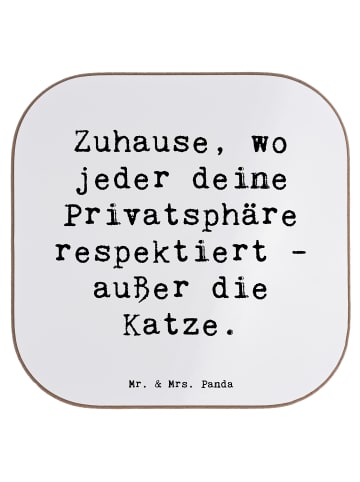 Mr. & Mrs. Panda Getränkeuntersetzer Spruch Geborgenheit im Zuha... in Weiß