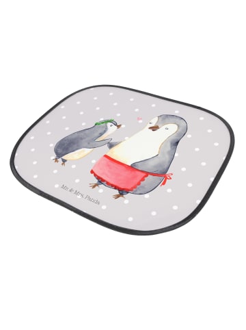 Mr. & Mrs. Panda Auto Sonnenschutzblende Pinguin mit Kind ohne S... in Grau Pastell