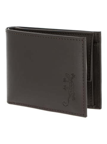 oxmox Leather Geldbörse RFID Schutz Leder 11 cm braun-lizard
