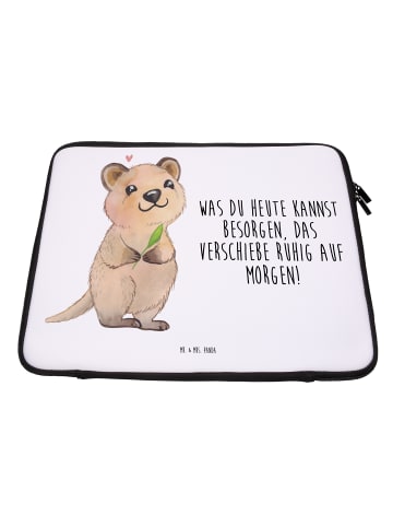 Mr. & Mrs. Panda Notebook Tasche Quokka Happy mit Spruch in Weiß