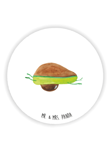 Mr. & Mrs. Panda Kühlschrankmagnet Avocado Yoga ohne Spruch in Weiß