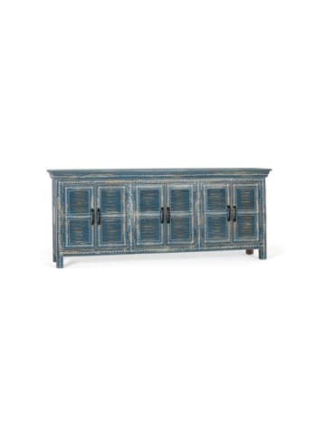 Giner y Colomer Handgefertigtes Sideboard mit 6 Türen aus Mangoholz in Blue