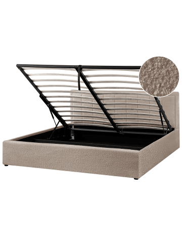Beliani Doppelbett MONTLAUR in Beige - (W) 189 x (H) 89 x (L) 216 cm