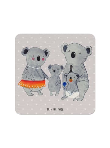 Mr. & Mrs. Panda Bierdeckel Koala Familie ohne Spruch in Grau Pastell