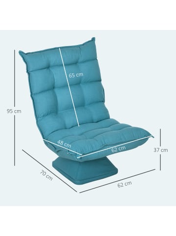 HOMCOM Bodenstuhl-62L x 70B x 95H cm-Blau