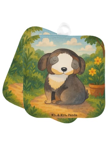 Mr. & Mrs. Panda Hitzeschutzhandschuhe Hund Entspannen Design oh... in Weiß