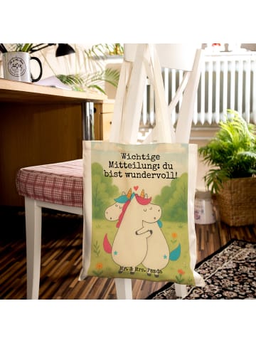 Mr. & Mrs. Panda Umhängetasche Einhorn Mitteilung Design mit Spruch in Weiß