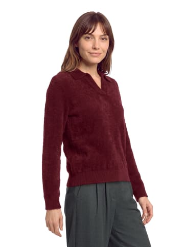 BETTY & CO Strickpullover mit Kragen in Fall Burgundy
