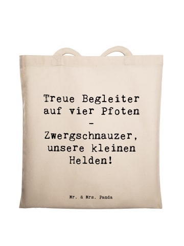 Mr. & Mrs. Panda Tote Bag Spruch Zwergschnauzer Helden mit Spruch in Creme