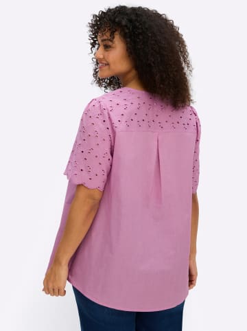 sheego Kurzarmbluse in orchidee