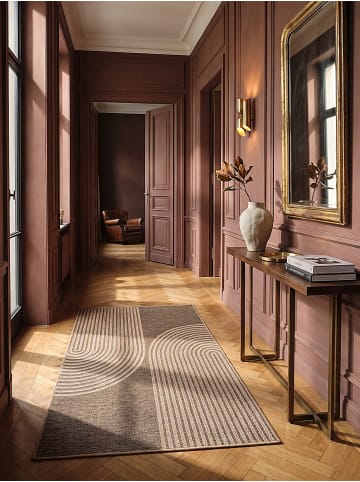KADIMA DESIGN Teppichläufer Geometrisch flachgewebt pflegeleicht Wohnzimmer Flur in Natur