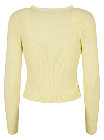 Urban Classics Urban Classics Damen Ladies Short Rib Knit Cardigan in softyellow