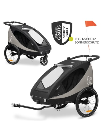 Hauck 2in1 Fahrradanhänger Dryk Duo Plus für 2 in black