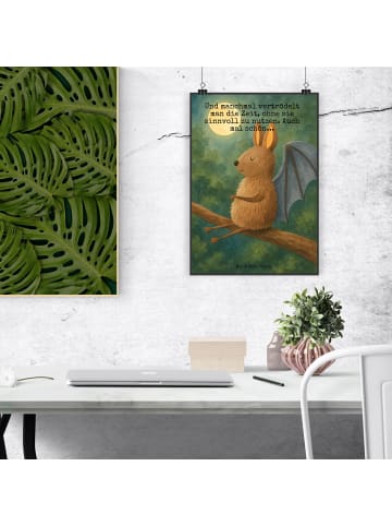 Mr. & Mrs. Panda Bild Fledermaus Sitzen Design mit Spruch in Weiß