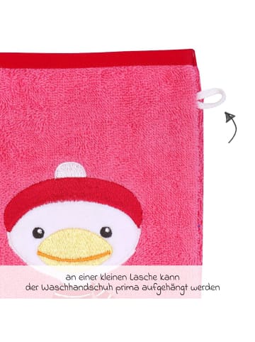 Wörner Waschhandschuh - Stickerei Ente - Pink in rosa,motiv
