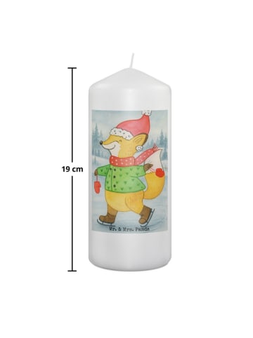 Mr. & Mrs. Panda Kerze Fuchs Schlittschuhe Design ohne Spruch in Weiß