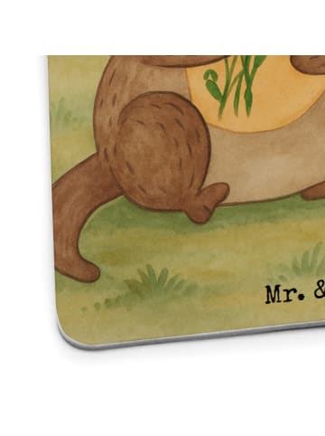 Mr. & Mrs. Panda Tischuntersetzer Otter Blumenstrauß Design mit ... in Weiß