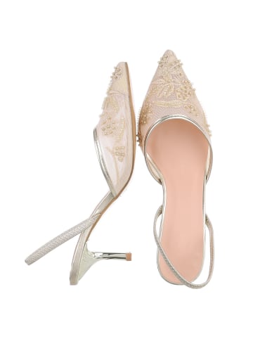 Ital-Design High Heel in Gold und Beige