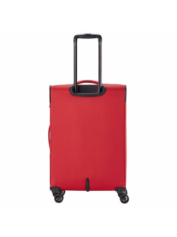 travelite Chios - 4-Rollen-Trolley M 67 cm erw. (schwarz) in rot