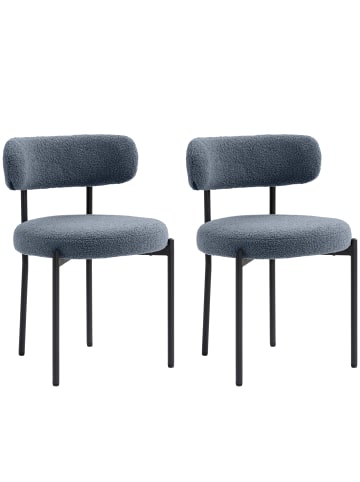 HOMCOM Esszimmerstühle-51L x 51B x 76H cm-Grau