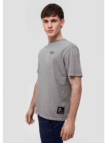 QS T-Shirt kurzarm in Grau