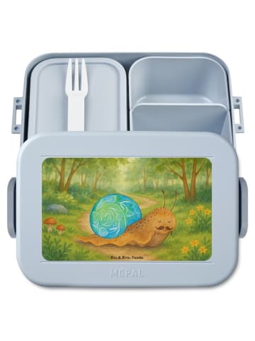 Mr. & Mrs. Panda Bento Box Schnecke Sir Design ohne Spruch in Blau Pastell