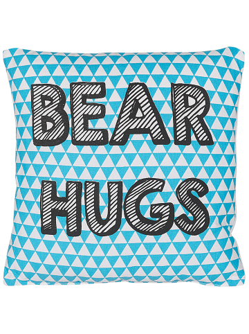 Beliani Dekokissen RADZKOT in Blau/Weiß/Schwarz - (W) 40 x (H) 12 x (L) 40 cm