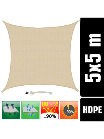 AMANKA Sonnensegel White Sands 500 x 500cm in beige