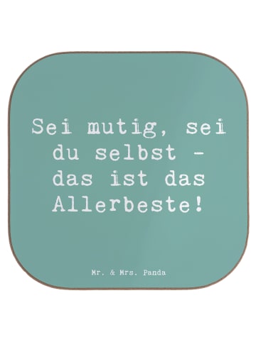 Mr. & Mrs. Panda Tassen Untersetzer Spruch Mutig zu sich selbst ... in Meeresbrise