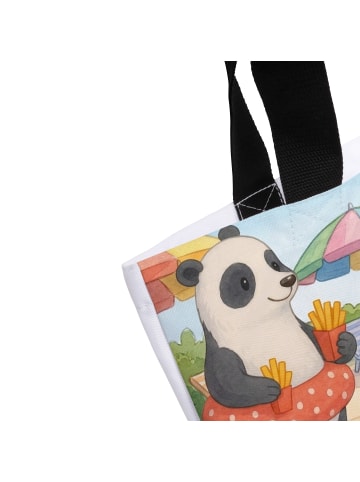Mr. & Mrs. Panda Shopper Panda Schwimmbad Pommes Design mit Spruch in Weiß