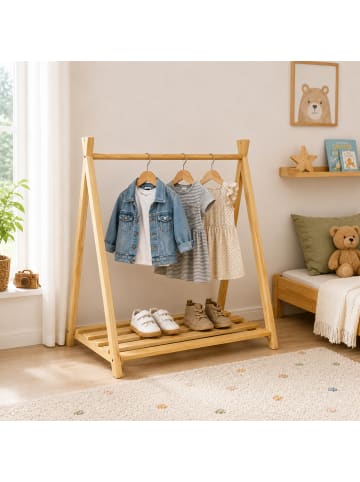 Kinderkleiderständer in Natur - (B)112 x (H)111,5 x (T)48 cm