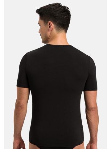 Hanro Unterhemd / Shirt Kurzarm Natural Function in Schwarz