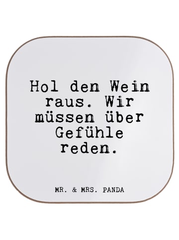 Mr. & Mrs. Panda Untersetzer Hol den Wein raus.... mit Spruch in Weiß