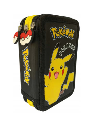 Pokémon Federmappe 3-Fächer mit Inhalt Pikachu Design in Schwarz