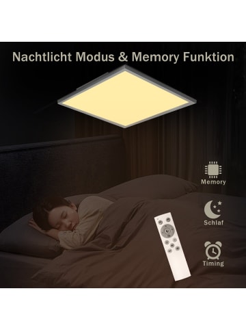 ZMH LED Deckenleuchte in weiß moderne RGB dimmbar 24W eckig L 45CM