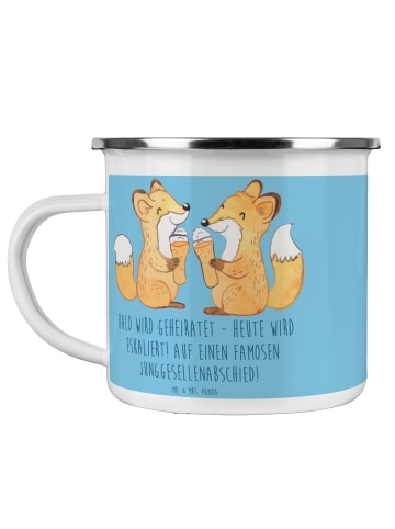 Mr. & Mrs. Panda Tasse Junggesellenabschied Eskalation mit Spruch in Sky Blue