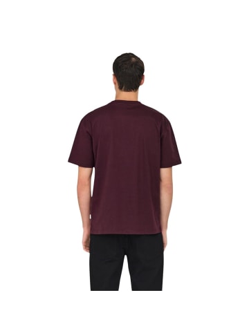 ONLY & SONS Schwarz , Weiß Bordeaux Bio-Baumwolle T-Shirt