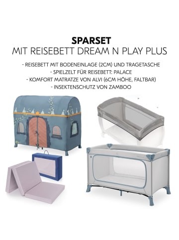Hauck Reisebett Set Dream N Play Plus inkl. Spielzelt, in grau,blau