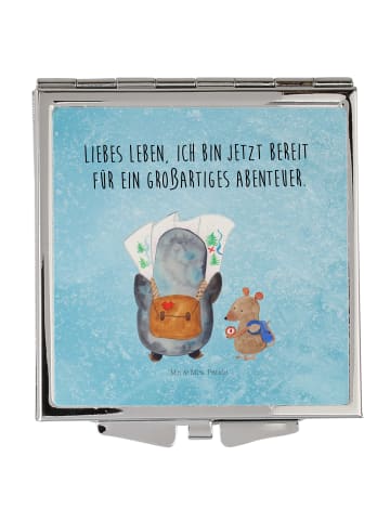 Mr. & Mrs. Panda Handtaschenspiegel quadratisch Pinguin & Maus W... in Eisblau