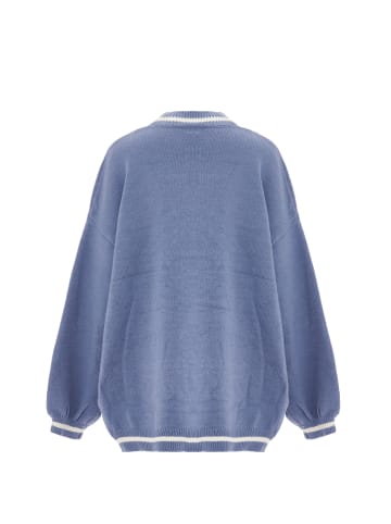 SANIKA Damen Strickjacke in Denim Wollweiss