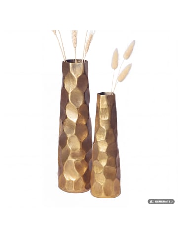 FineBuy Vase in Gold / Aluminium / 15x15x15