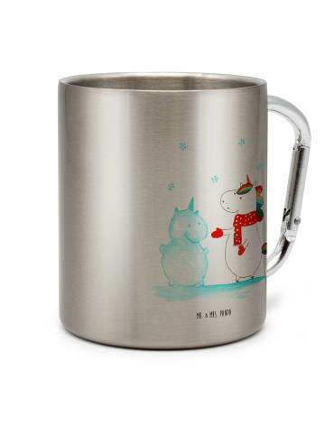 Mr. & Mrs. Panda Kaffeetasse Einhorn Schneemann ohne Spruch in Silber