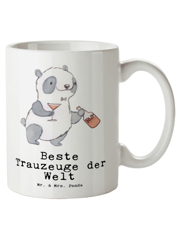 Mr. & Mrs. Panda Pott Panda Bester Trauzeuge der Welt mit Spruch in Weiß