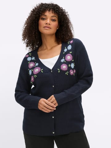 sheego Cardigan in tiefblau-orchidee