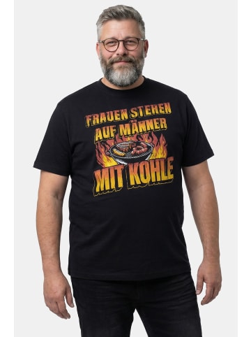 Men Plus Kurzarm T-Shirt in schwarz